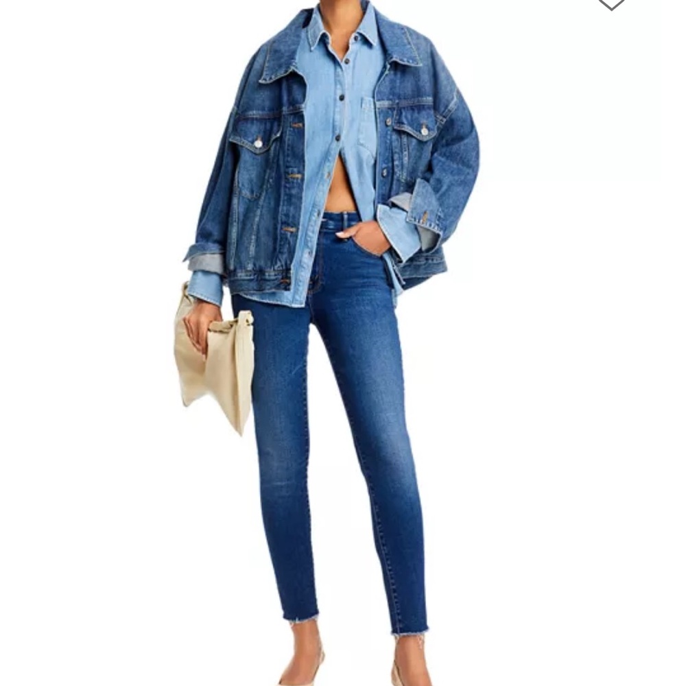MOTHER High-Waisted Looker Blue Denim Jean and Pilcro high waisted cigarette